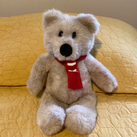 Vintage 1988 Teddy Bear with Winter Scarf from Applause - Picture 1 of 9